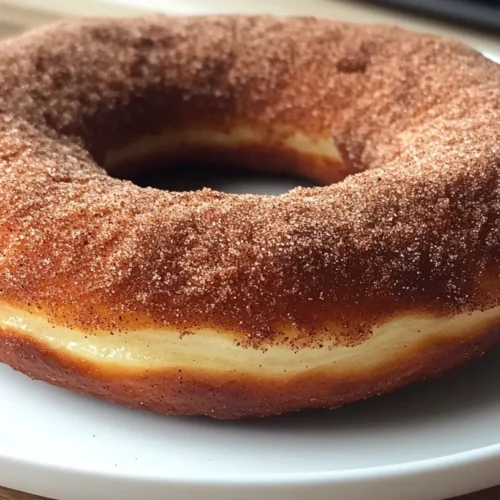 A close-up of a freshly baked healthy donut with a golden brown crust, lightly dusted with cinnamon sugar, and drizzled with dark chocolate glaze on a white plate.